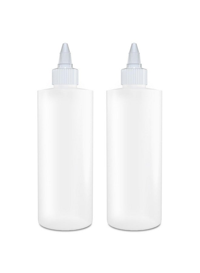 برايت فروم زجاجات برايت فروم ذات غطاء ملتوي، زجاجات بلاستيكية فارغة قابلة لإعادة التعبئة، سعة 8 أونصات، فوهة مفتوحة/مغلقة - تلوين الشعر/متعددة الأغراض (عبوة من قطعتين) - Image 1