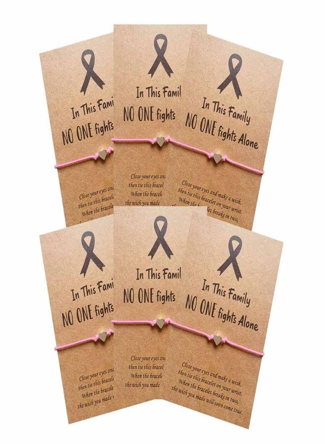 Lemua Breast Cancer Awareness Bracelets (6pcs) - Wristband with Lobster Claw Clasp - October Birthstone - Female Adults