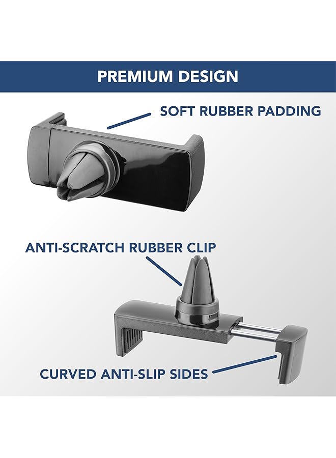 سيلولار لاين حامل سيارة صغير الحجم بفتحة تهوية، أسود - Image 4