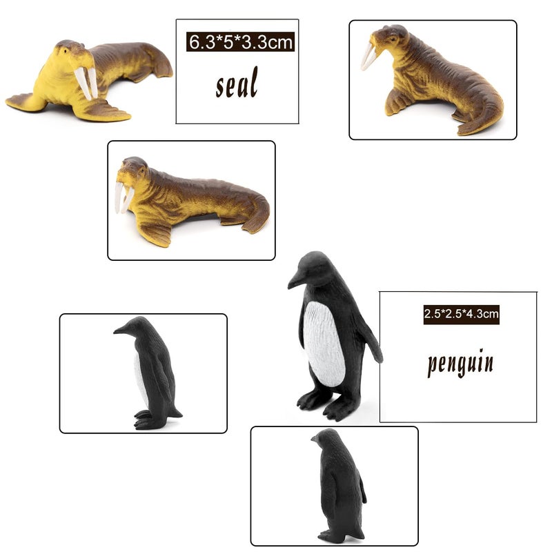 Fun Gift Animal Toy Set, 12 Pcs Sea Figures Ocean Toy for Kids, Realistic Set for Sea Lovers, Includes Great White Shark, Dolphin, Whale - Image 2