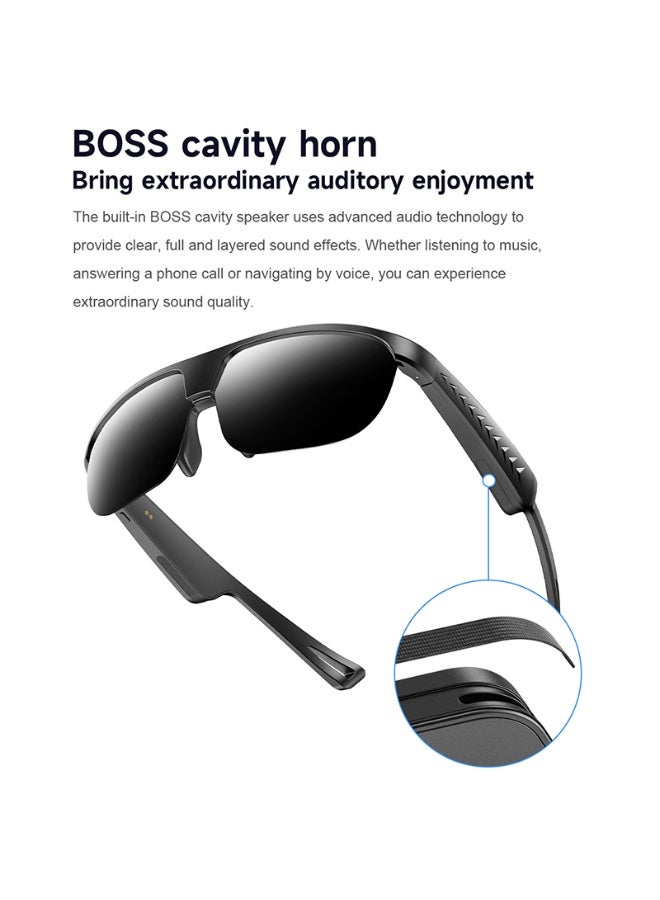 Domars Smart Bluetooth Glasses,Open-Ear Sound Mic & Speakers,AI translation,Sport Action Glasses Motorcycle Riding Portable Wearable Eye Glasses for Cycling, Driving, Hunting, Hiking, Fishing Unisex (Silver Lenses) - Image 3