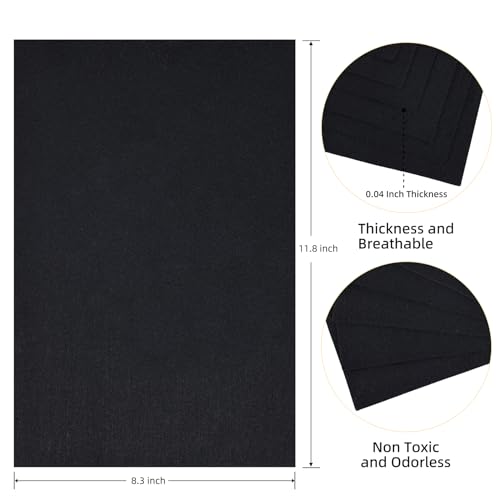 HaoFeiJH Black Felt Fabric Sheets - 6PCS Felt Squares - 8x12 1 Colors Soft Felt Squares, 1.5mm for Sewing, Patchwork, Decoration, Embroidering, Book, DIY Craft - Image 2