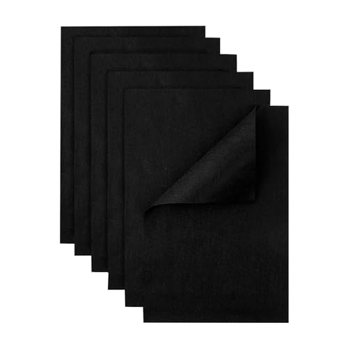HaoFeiJH Black Felt Fabric Sheets - 6PCS Felt Squares - 8x12 1 Colors Soft Felt Squares, 1.5mm for Sewing, Patchwork, Decoration, Embroidering, Book, DIY Craft - Image 1