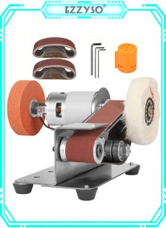 EzzySo Mini Belt Sanding Machine 7 Speed Adjustable Bench Belt Sander Portable Sanding Machine Kit For Metal Wood DIY Handcraft Tool Sharpening  - Image 1