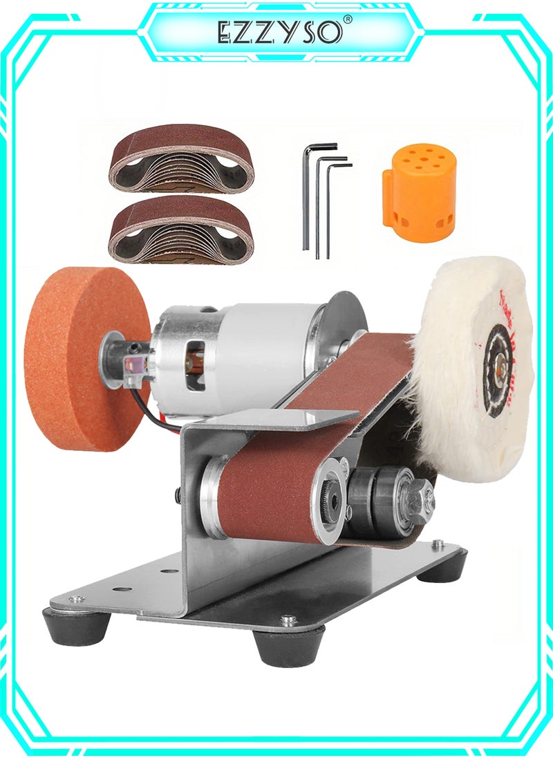 EzzySo - Mini Belt Sanding Machine 7 Speed Adjustable Bench Belt Sander Portable Sanding Machine Kit For Metal Wood DIY Handcraft Tool Sharpening - Image 1