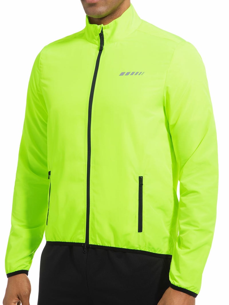 qualidyne Men's Lightweight Cycling Windbreaker Jacket, Windproof, Water-Resistant (Light Rain), Reflective, 2 Zip Pockets - Image 1