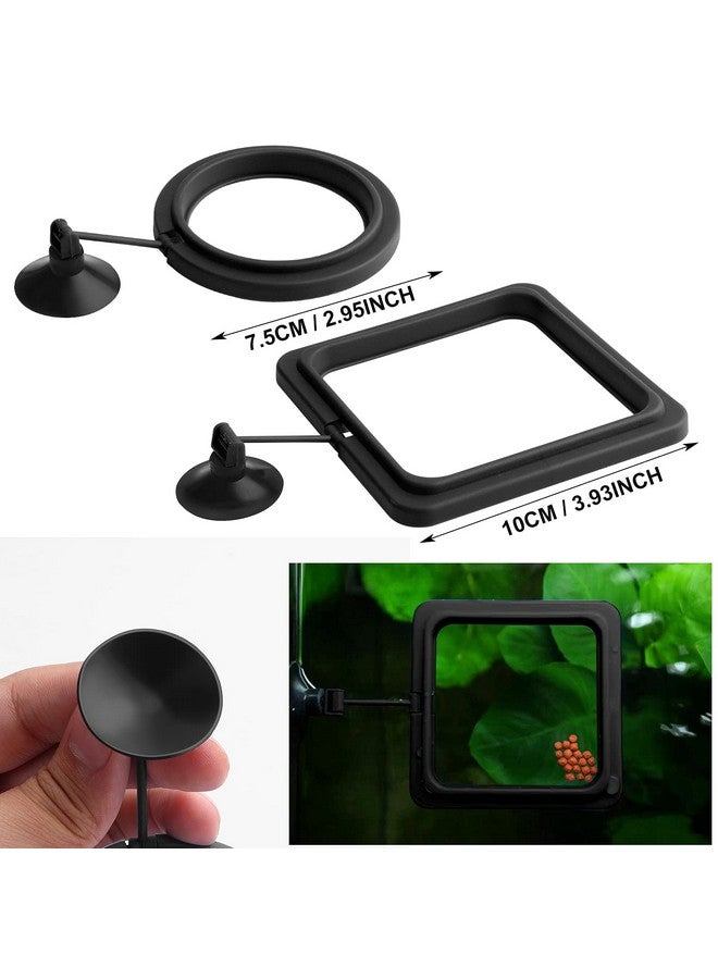 مولين حلقة تغذية أسماك المولاين، قطعتان من ملحقات حوض السمك والسلاحف - وحدة تغذية دائرية للأسماك الجوبي والبيتا والذهبية والسلحفاة (أسود) - Image 3