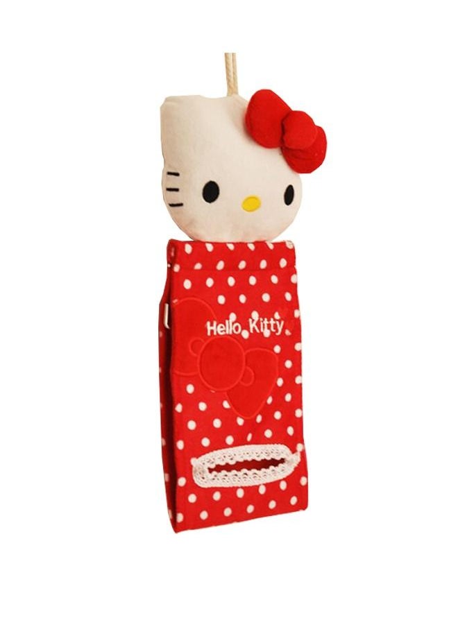 Generic - HelloKitty Pattern Roll Paper Cover, Lovely Cartoon Toilet Paper Holder, Wall Mounted Paper Towel Cover for Kitchen Living Room Toilet Bedroom (Red) - Image 1