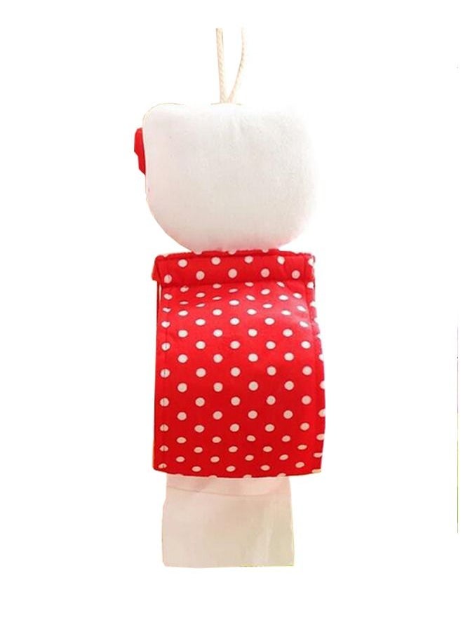 Generic - HelloKitty Pattern Roll Paper Cover, Lovely Cartoon Toilet Paper Holder, Wall Mounted Paper Towel Cover for Kitchen Living Room Toilet Bedroom (Red) - Image 1