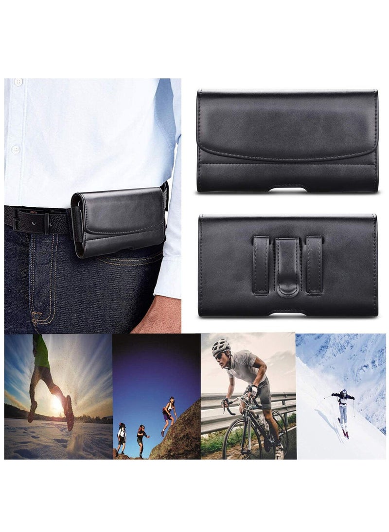 Generic - Case Men's Horizontal Flip-up Belt Wear Multi-Function Card Hanging Waist Leather Case - Image 1