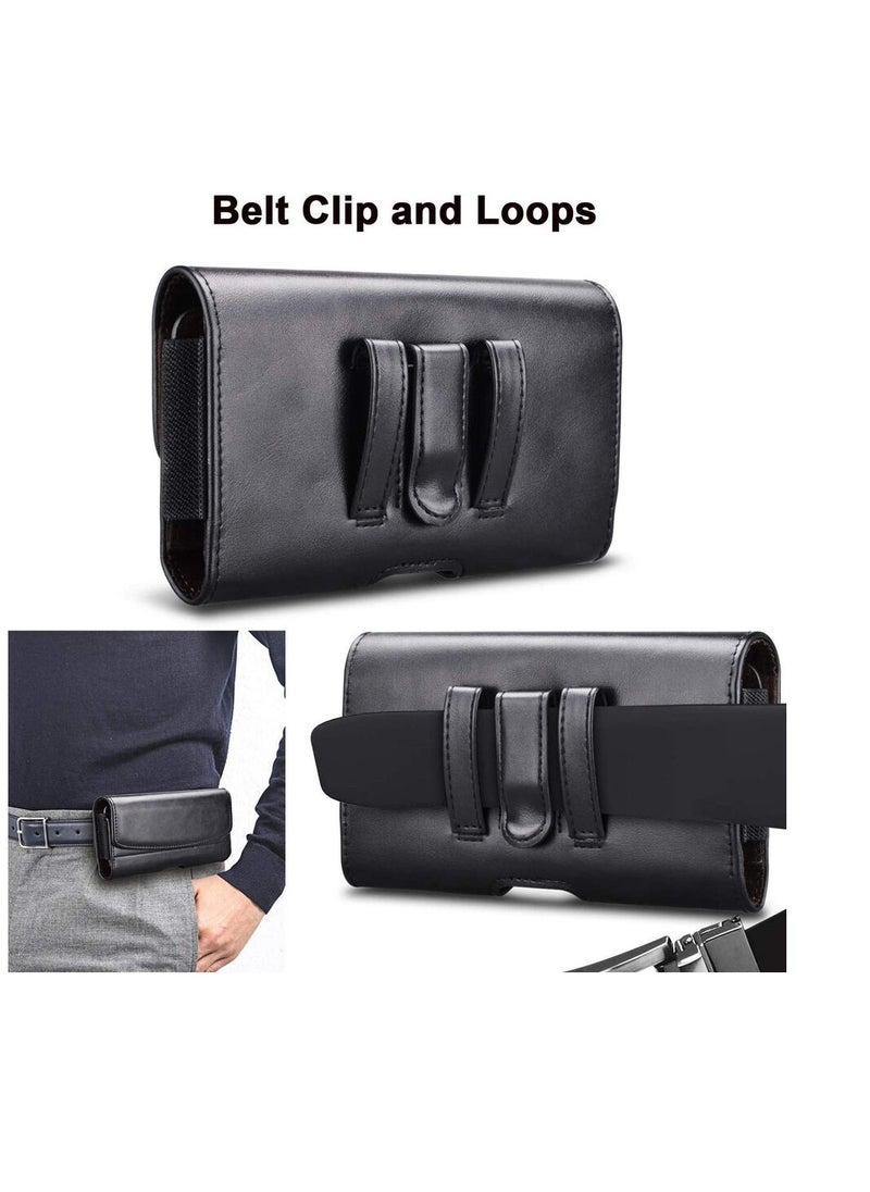Generic - Case Men's Horizontal Flip-up Belt Wear Multi-Function Card Hanging Waist Leather Case - Image 1
