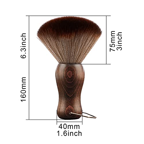 CGBARBER Barber Neck Duster Brush Wood Handle with Hook for Hair Cutting… (Neck brush+Black brush)For All Hair Type. - Image 4