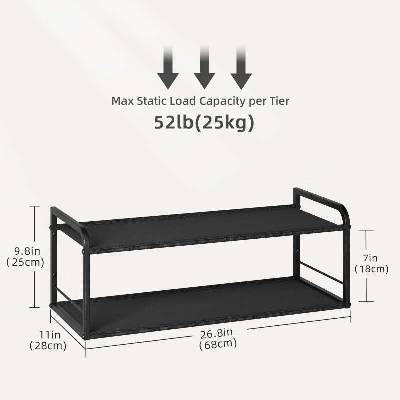 NANAGIFTREE Wall Mounted Shoe Rack, Carbon Steel Shoe Organizer with Removable Oxford Cloth, Non-Slip Space-Saving for Entryway Closet Bedroom, Black - Image 2