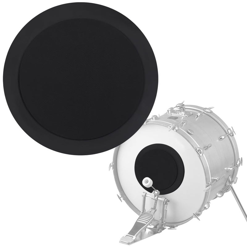 IMPRESA Kick Drum Mute Pads 2-Pack - 10-Inch Peel & Stick Hook & Loop Fasteners - Drum Silencer for Silent Practice & Dampening - Image 1