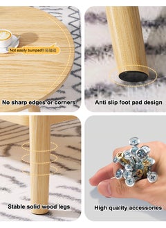 Occuwzz Oval tea table 2 layers simple and easy to install home sofa tea table creative simple balcony small table suitable for home office living room  - Image 3