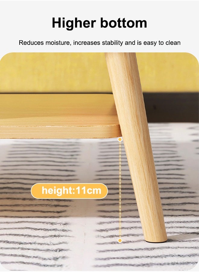 Occuwzz - Oval tea table 2 layers simple and easy to install home sofa tea table creative simple balcony small table suitable for home office living room - Image 1