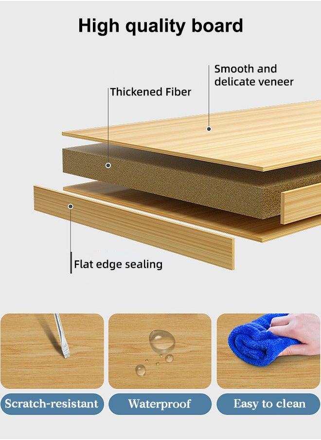 Occuwzz - Oval tea table 2 layers simple and easy to install home sofa tea table creative simple balcony small table suitable for home office living room - Image 1