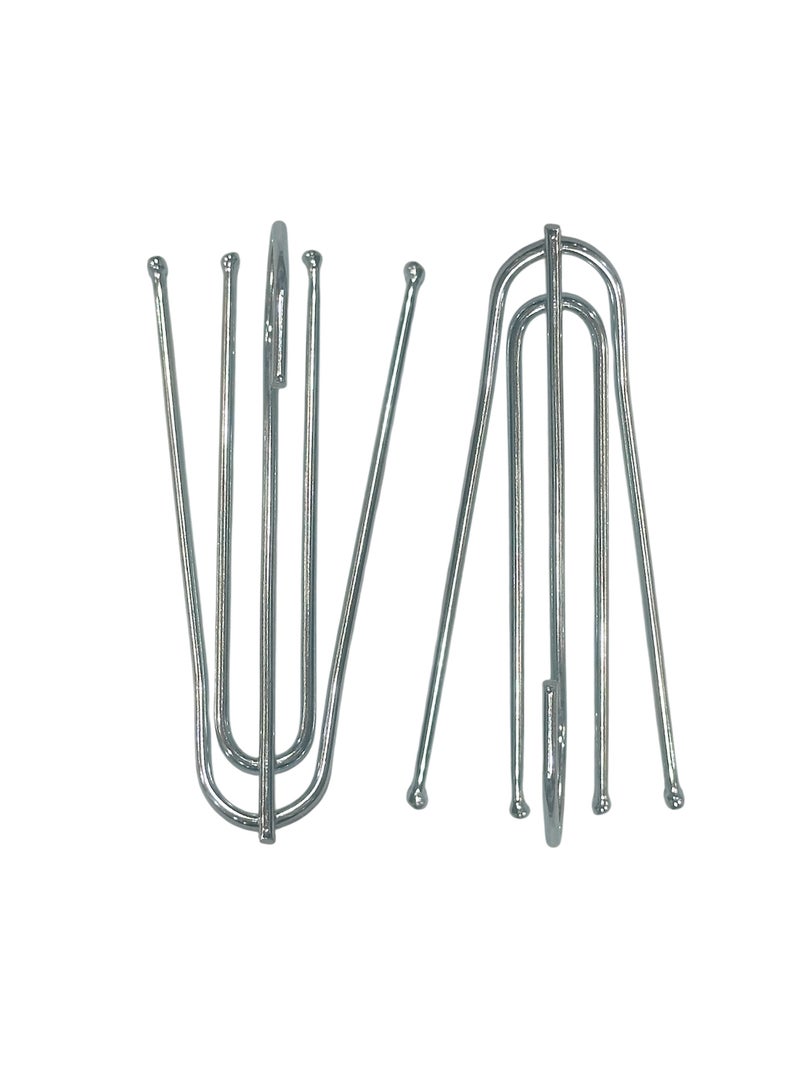 LuxHome Stainless Steel Long 4-Prong Pinch Pleat Curtain Hooks – Heavy-Duty Drapery Hooks for Pleated Curtains and Window Treatments – Rustproof and Durable (Pack of 50) - Image 2