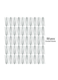 LuxHome Stainless Steel Long 4-Prong Pinch Pleat Curtain Hooks – Heavy-Duty Drapery Hooks for Pleated Curtains and Window Treatments – Rustproof and Durable (Pack of 50)  - Image 5