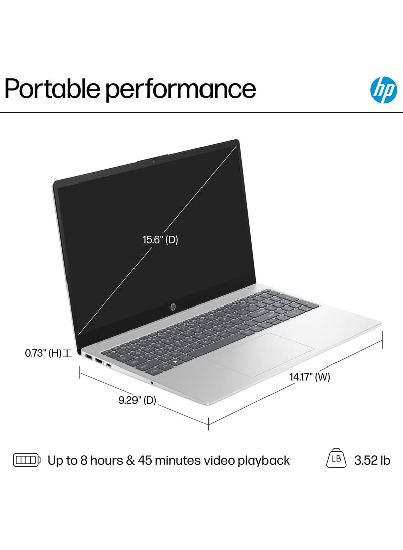 HP 15-FD0005DX (Upgraded Version) Laptop With 15.6-Inch Touchscreen Display, Core i5-1235U Processor/16GB RAM/512GB SSD/Intel Iris XE Graphics/Window 11 Home S English/Arabic Silver - Image 4