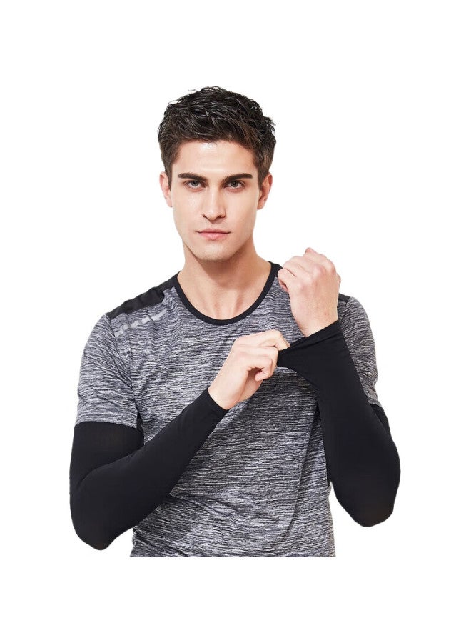 JIUMU Ice Silk Sun Protection Arm Sleeves For Men And Women, Summer Driving Cycling Cooling Uv Protection Arm Covers - Image 3