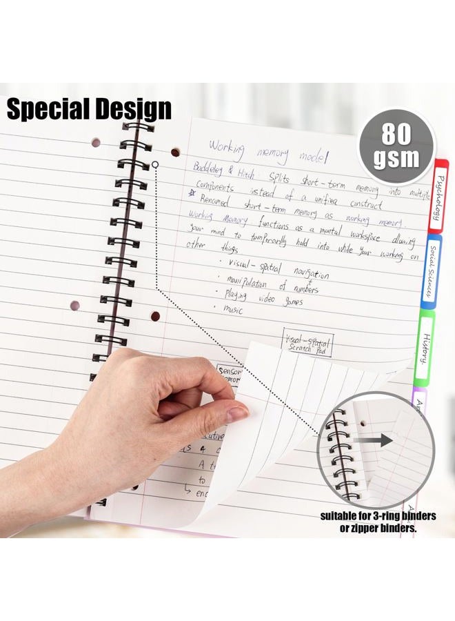 Koogel Hardcover Spiral Notebook with Tabs, 8.5x11inch College Ruled Journals with Deviders Subject Project Spiral Notebook Perforated Edges for School Office, Purple - Image 2