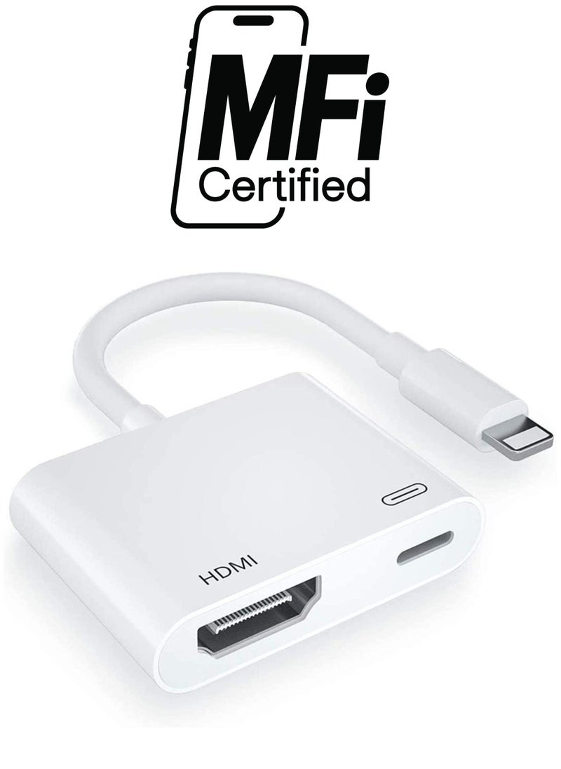 ELTRAZONE - [Apple MFi Certified] Lightning to HDMI Digital AV Adapter,1080P Video & Audio Sync Screen Converter AV Adapter with Charging Port for iPhone HDMI Converter to HD TV/Projector/Monitor Support All iOS - Image 1