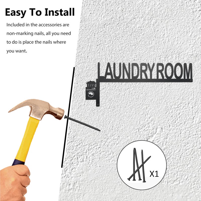 Natrlart Laundry Room Sign - 14x5.7x0.04 Inches, Durable and Versatile Laundry Room Decor, Door Frame Accessoryï¼ˆleftï¼‰ - Image 3
