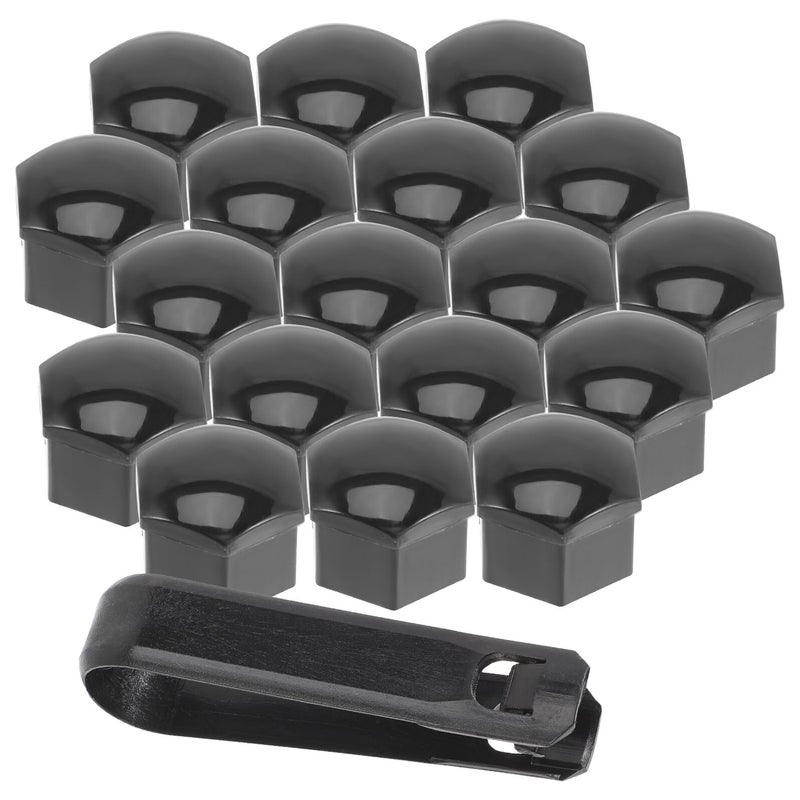 20pcs Black Elastic Lug Nut Caps Hex Screw Hub Covers Auto Car Wheel Bolt Protection - Image 2