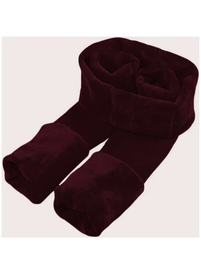 ليجنز دفايه شتوي للنساء سروال ضيق نسائي شتوي دافئ لون سادة مخملي حريمي بنطلون ضيق عالي الخصر ضيق مطاطي ليكرا سوفت مبطن فرومقاس فري سايز تلبيس من 60 الي 100 كيلو،نبيتي - Image 1