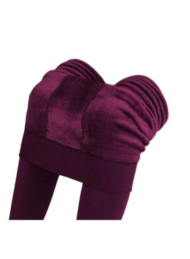 ليجنز دفايه شتوي للنساء سروال ضيق نسائي شتوي دافئ لون سادة مخملي حريمي بنطلون ضيق عالي الخصر ضيق مطاطي ليكرا سوفت مبطن فرومقاس فري سايز تلبيس من 60 الي 100 كيلو،نبيتي - Image 2