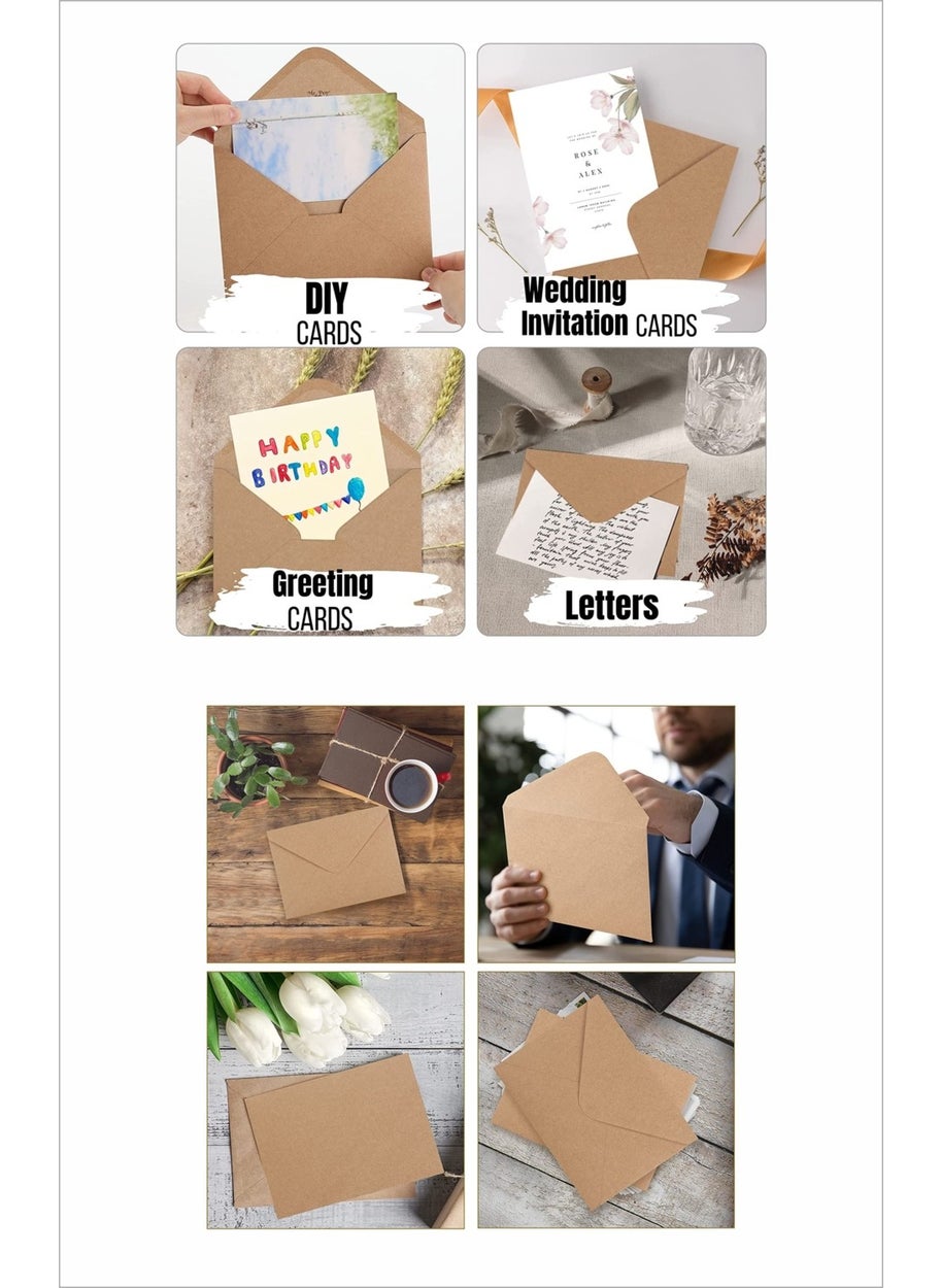 HSN Invitation Envelope Kraft Envelope 100 Pieces 13 x 18 cm Brown Envelope  - Image 3