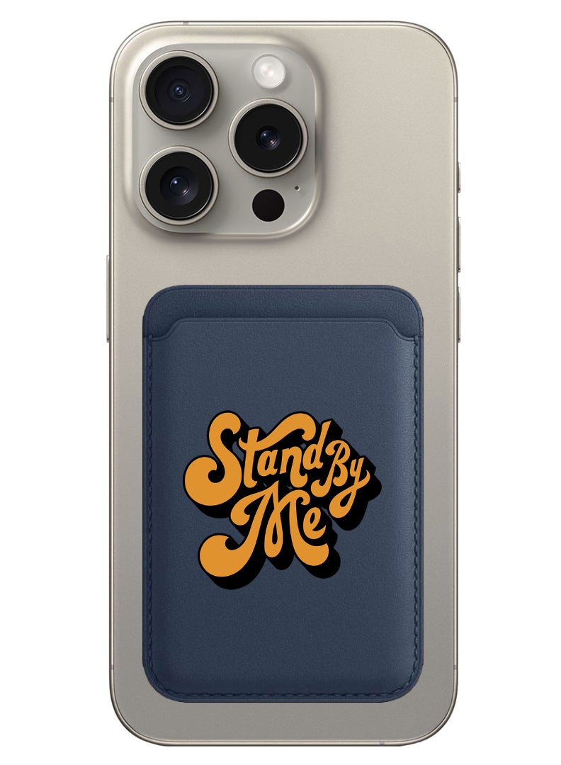 Theodor Magnetic Wallet, Compatible with MagSafe Wallet, for iPhone Wallet, for iPhone 16/15/14/13/12 Series, Not for iPhone 13/12 mini, 3 Card Holder, Vegan Leather, Navy - Stand by me-01 - Image 1