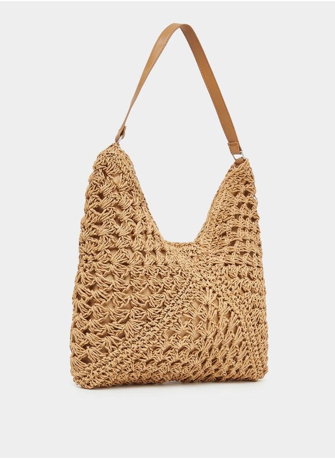 Styli Textured Crochet Tote Bag  - Image 1