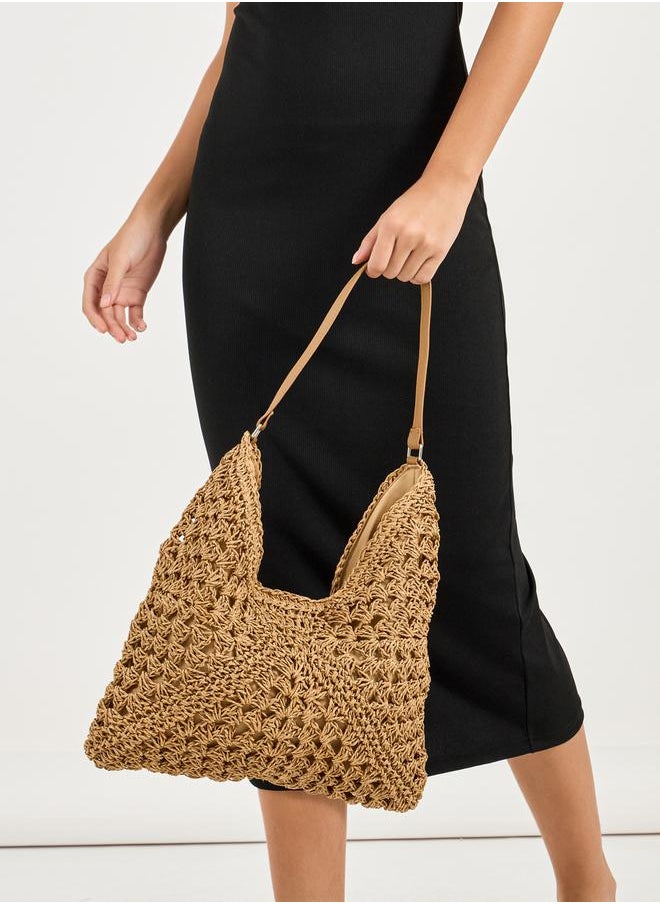 Styli Textured Crochet Tote Bag  - Image 2
