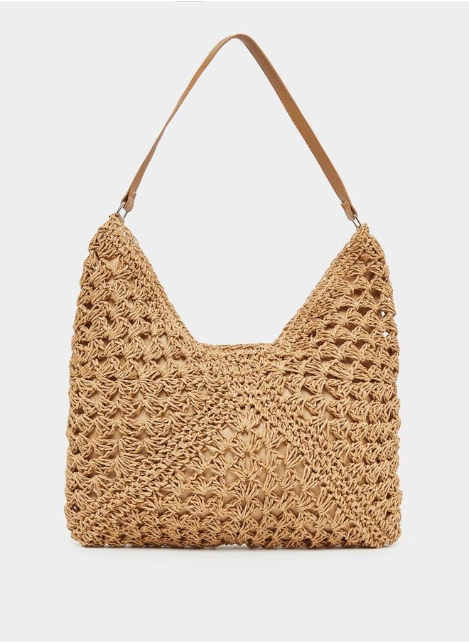 Styli Textured Crochet Tote Bag  - Image 5