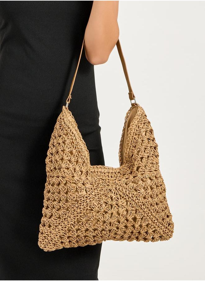 Styli Textured Crochet Tote Bag  - Image 4