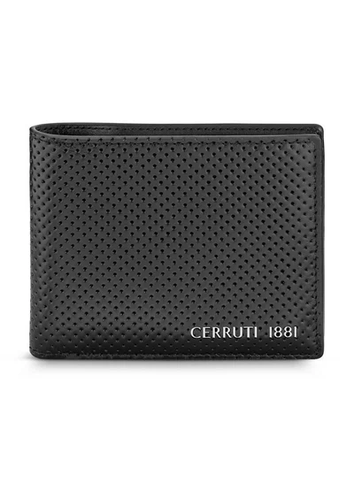 شيروتي 1881 Cerruti 1881 Punti Black Genuine Leather Wallet With Branded Polyester Lining And  6 Card Slots For Men - CEPU06642M-BLK