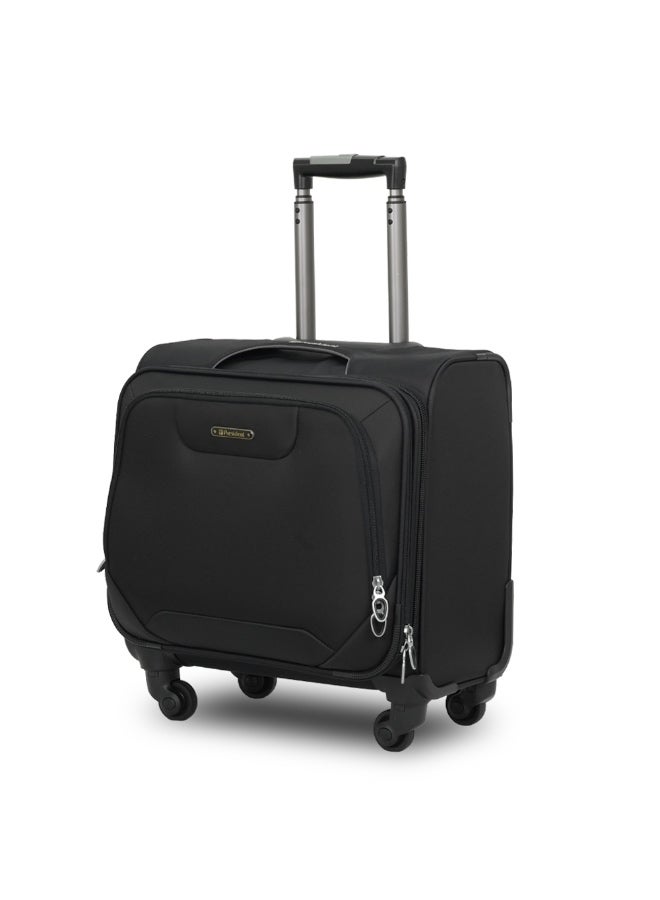 President 17-inch Premium Pilot Bag Water Resistant 4 Smooth Wheeled Rolling Laptop Case with Safe Zippers for Unisex, 915 -Black - Image 3