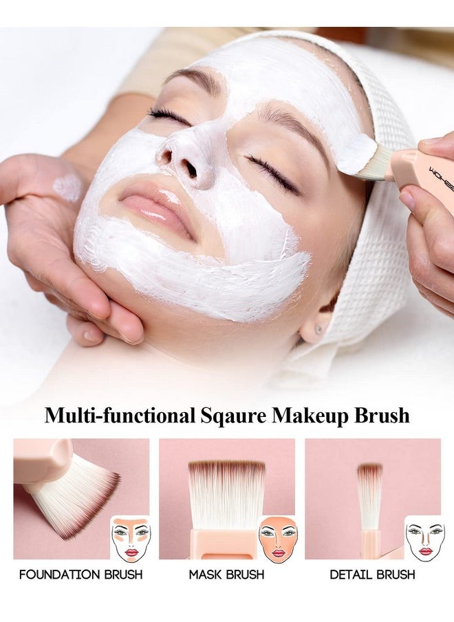 EigshowBeauty - Foundation Brush Foundation Makeup Brush Flat Top Kabuki Face Blush Liquid Powder Brush For Blending Liquid Cream Flawless Powder Or Facial Mask Two Size Brushes For Multipurpose Makeup - Image 1