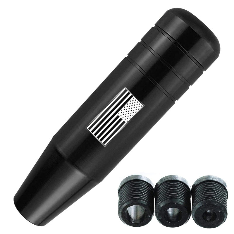 Miytsya Pack1 Gear Stick Shifter Knob American Flag Design Metal Gear Shift Knob Weighted Car Shift Handle Fits Most Auto Transmission Vehicle Black - Image 2