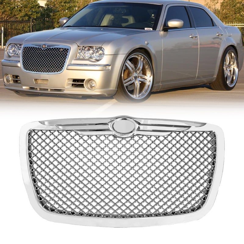 MATMACRO Front Bumper Chrome Grille For 20052010 Chrysler 300 300C Honeycomb Mesh Grill Grille