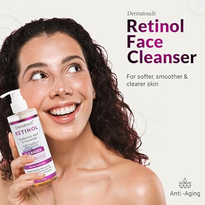 DERMATOUCH Retinol Face Cleanser, Daily Face Wash With Hyaluronic Acid, Cucumber, and Vitamins for Normal to Dry Skin, Hydrating Antioxidant Formula, Clean Skin Care, Made in USA, 8 Fl Oz - Image 2