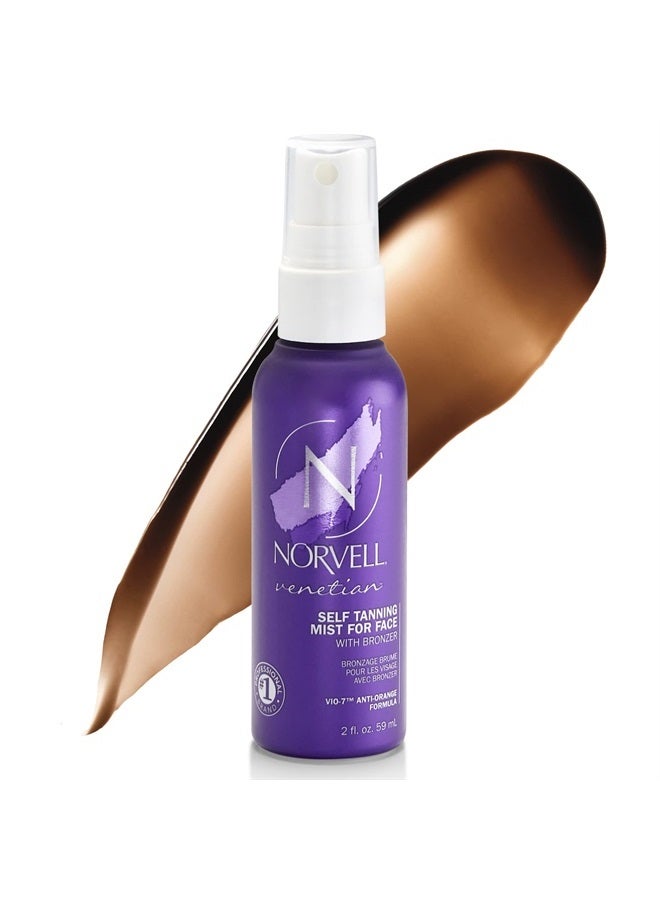 norvell Venetian Sunless Self Tanning Mist for Face - Non Comedogenic Facial Bronzing Tanner Spray for Natural Sun-Kissed Glow, 2 fl.oz. - Image 2