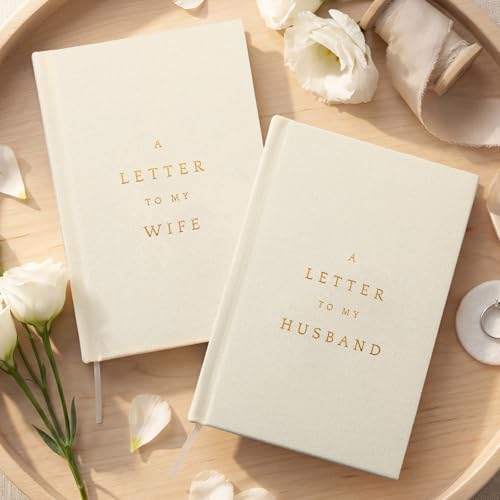 ForraFun Set of 2 Wedding Vow Books His and Hers Wedding Vow Books Registry Gifts Idea for Bride Groom Gold Foil 80 Lined Pages Engagement Gift Essentials for Guest Newly Engaged Couple(Ivory) - Image 5