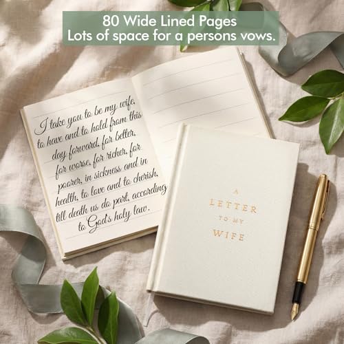ForraFun Set of 2 Wedding Vow Books His and Hers Wedding Vow Books Registry Gifts Idea for Bride Groom Gold Foil 80 Lined Pages Engagement Gift Essentials for Guest Newly Engaged Couple(Ivory) - Image 4