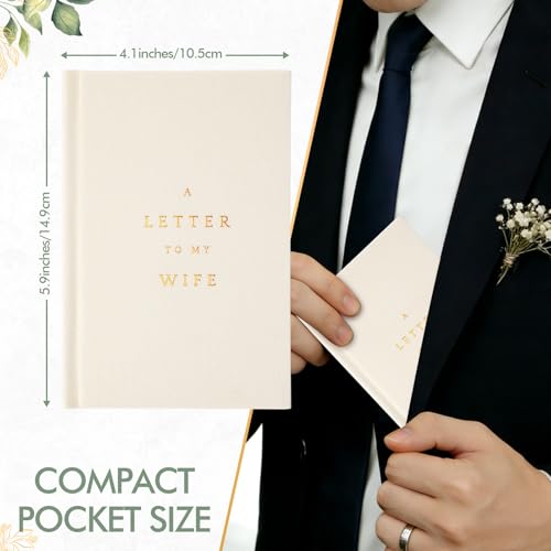 ForraFun Set of 2 Wedding Vow Books His and Hers Wedding Vow Books Registry Gifts Idea for Bride Groom Gold Foil 80 Lined Pages Engagement Gift Essentials for Guest Newly Engaged Couple(Ivory) - Image 2