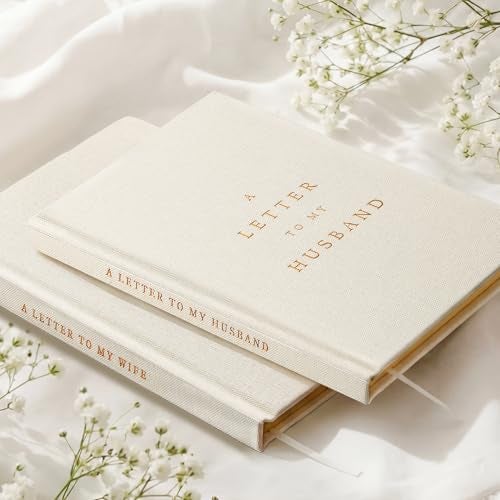 ForraFun Set of 2 Wedding Vow Books His and Hers Wedding Vow Books Registry Gifts Idea for Bride Groom Gold Foil 80 Lined Pages Engagement Gift Essentials for Guest Newly Engaged Couple(Ivory) - Image 1