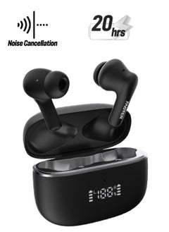 Faster Maverick Wireless Earbuds with Noise Cancellation (ENC) - 7 Hours Playtime with Bluetooth 5.4 - AI Enhanced Calls Quad Mics - Gaming Bluetooth Earphones with Ultra-Low Latency - Deep Bass, Touch Control - For Exercise, Gym - Compatible with iPhone & Android (Black)  - Image 1