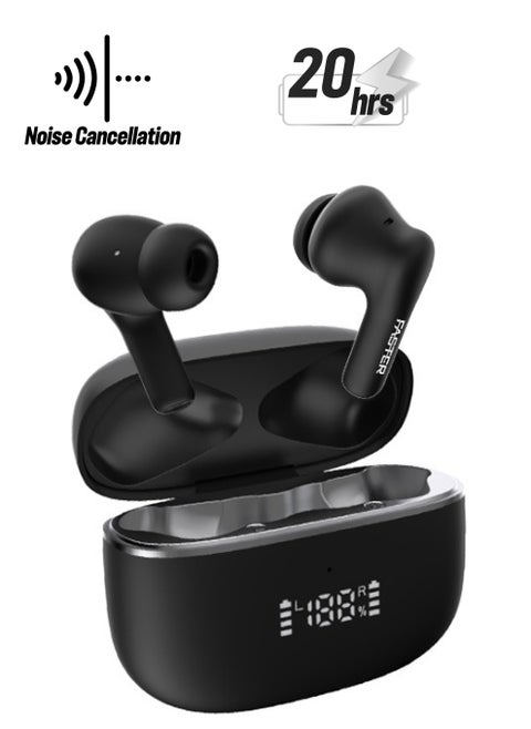 Maverick Wireless Earbuds with Noise Cancellation (ENC) - 7 Hours Playtime with Bluetooth 5.4 - AI Enhanced Calls Quad Mics - Gaming Bluetooth Earphones with Ultra-Low Latency - Deep Bass, Touch Control - For Exercise, Gym - Compatible with iPhone & Android (Black)